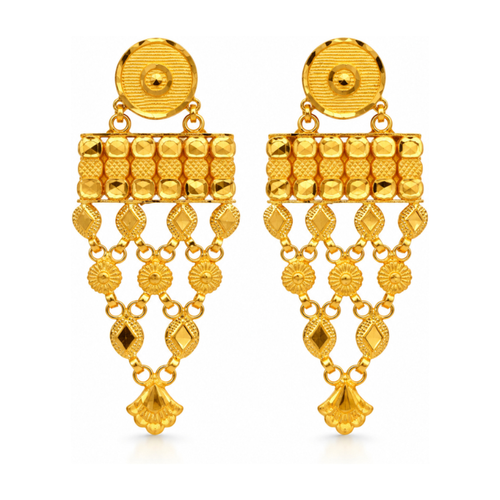 Gold Stud Earrings 12