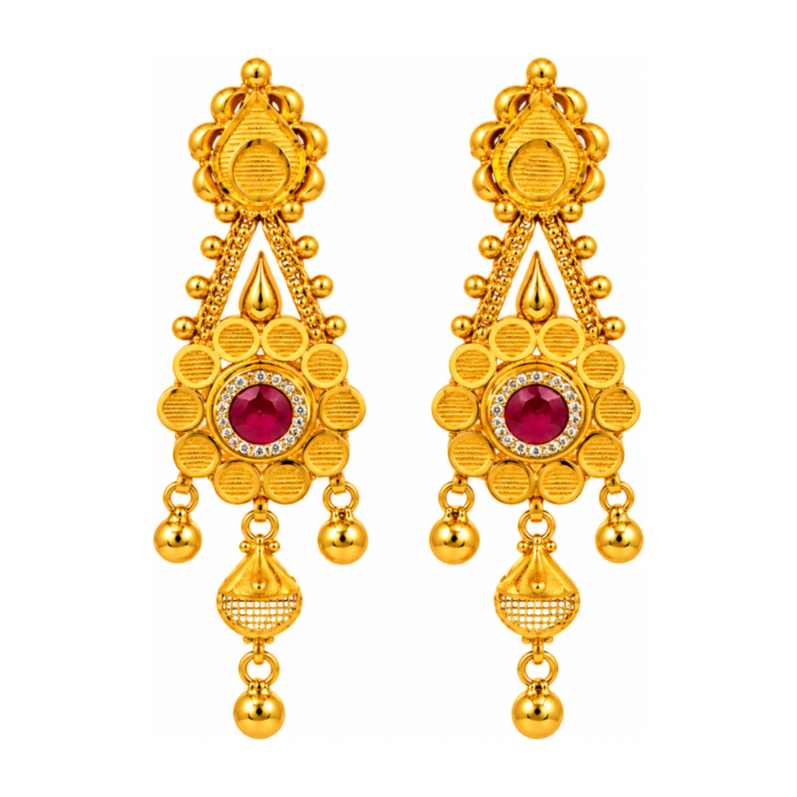 Gold Stud Earrings 18