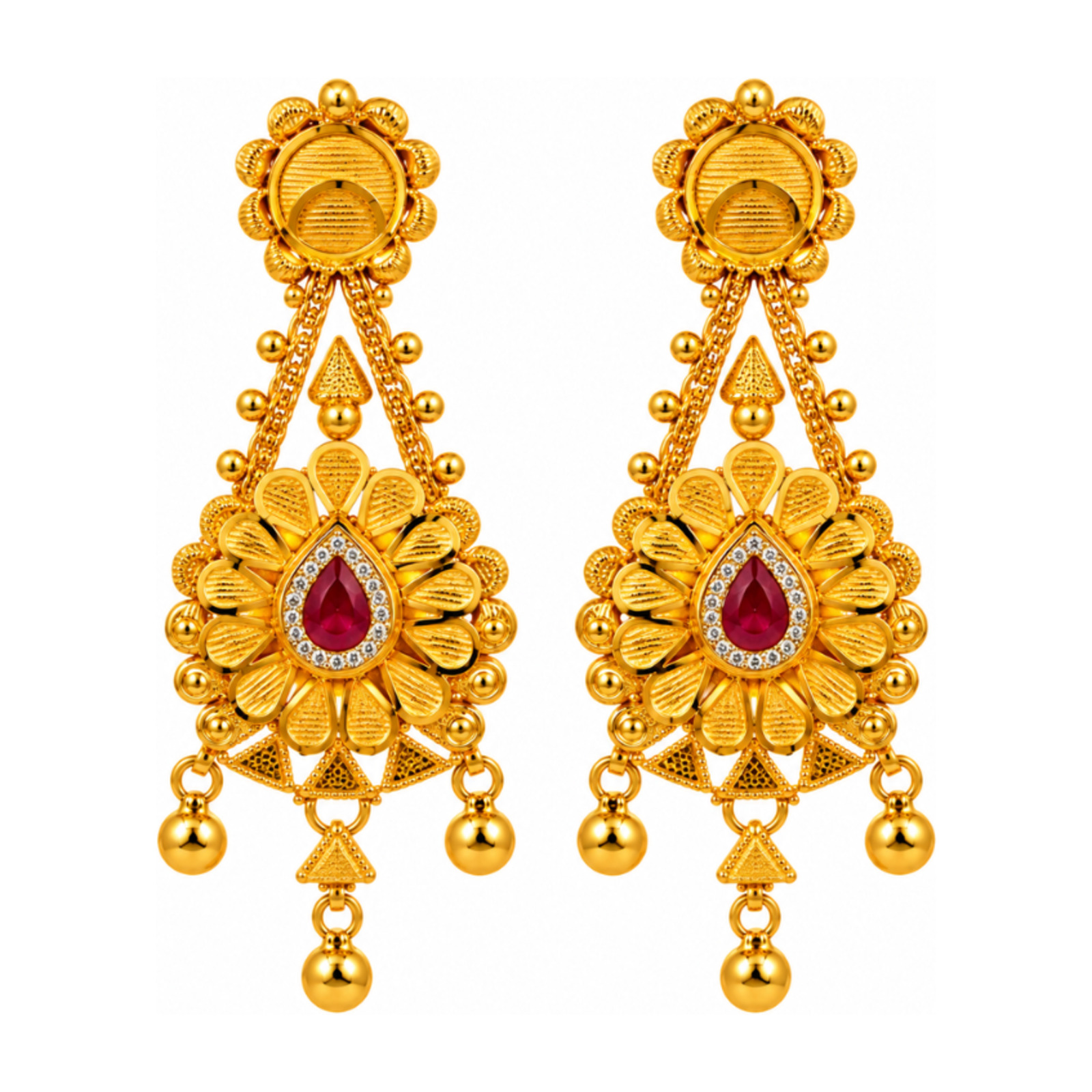 Gold Stud Earrings 19
