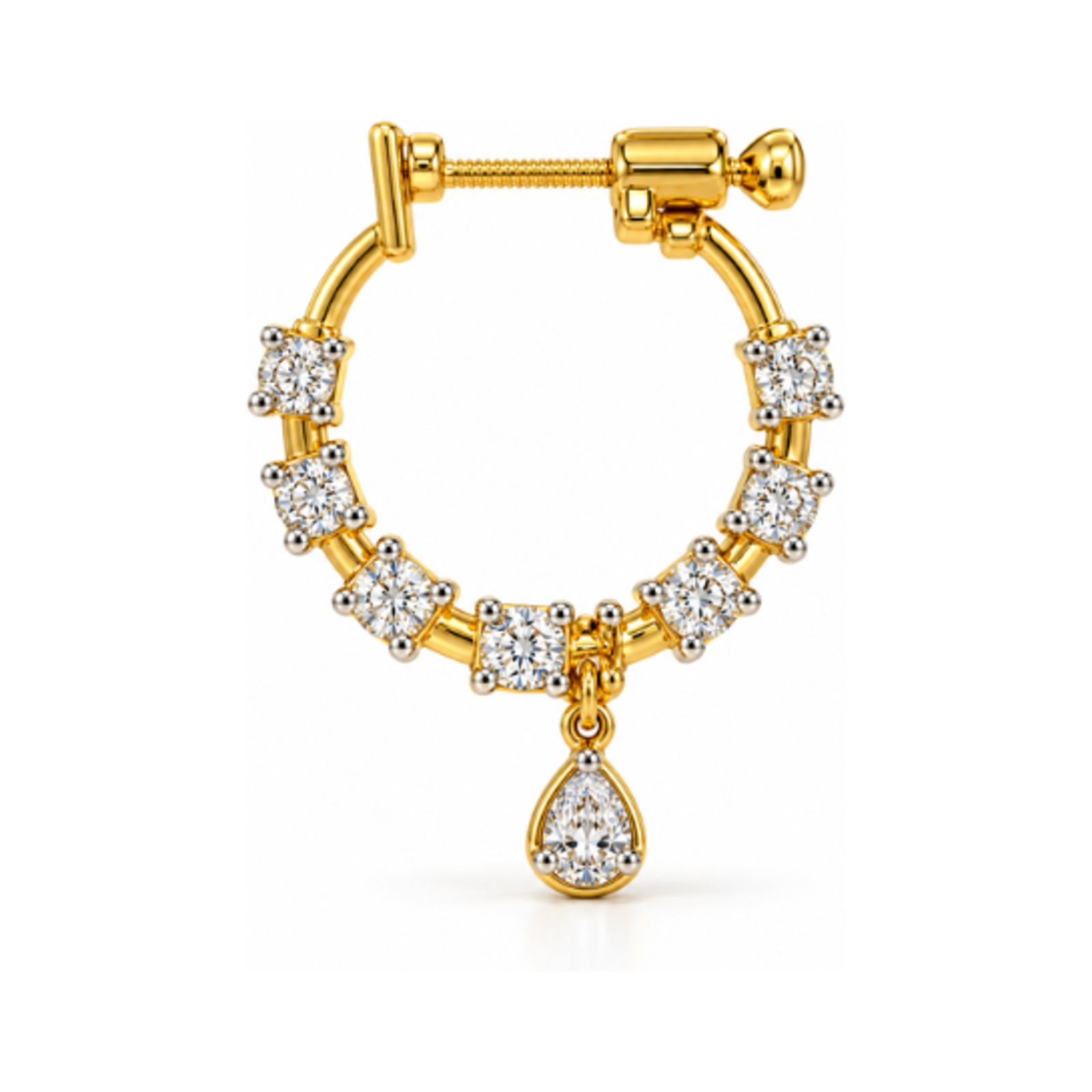 18K Diamond Nose Pin 09