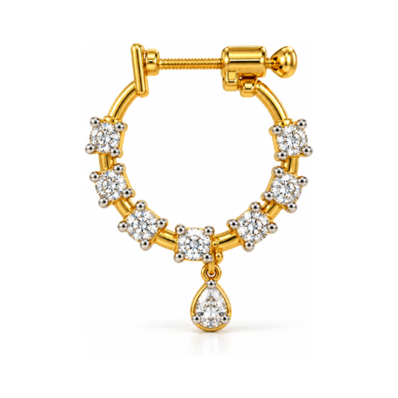 18K Diamond Nose Pin 10